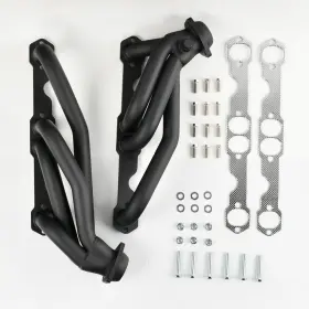 1st-racing 88-97 307 Exhaust Header Manifolds For 1988-1997 Chevy Gmc Truck 307/327/305/350/400 Black