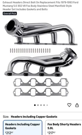 Em-fd8693xx06us 1st-racing Shorty Exhaust Headers For 1979-93 Ford Mustang 5.0l Gt/ Lx V8 Bolt On