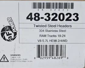 48-32023 Afe Power 1-5/8-inch Twisted Steel Shorty Headers 19-24 5.7l Ram 1500