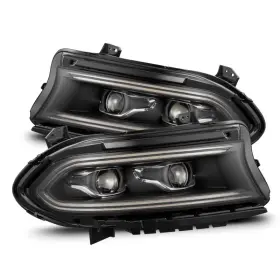 880599 Alpharex For 15-23 Dodge Charger Luxx-series Led Proj Headlights Black With Activtn