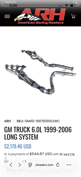 Gm60-99178300lswc American Racing Long Tube Headers Gm 6.0l 1999 2006 Truck 1-7/8 Inch X 3 With Cats