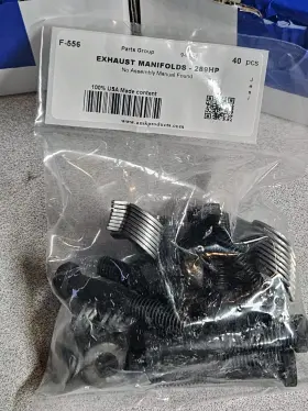 F-556 Amk Products 289/302/351w Exhaust Manifolds - 289hp Hx Bolts Inch F Lock Tabs Flat Was