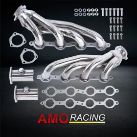 Ar37879 Amoracing Stainless Steel Rear Dump Exhaust Headers Fit Chevy Ls1 Ls2 Ls3 Ls6 Ls7