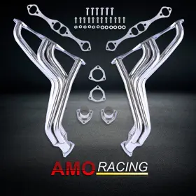 Ar38259 Amoracing Polished Stainless Steel Exhaust Headers Fit Chevy Sbc 283 327 350 400 1935-1948