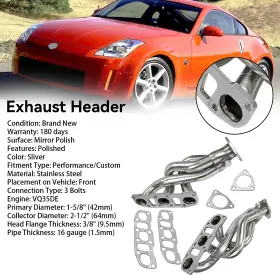 C265-a042 Amotopart Shorty Headers For Nissan 350z Z33 03-06 And Infiniti G35 Fx35 Vq35de V6 3.5l