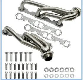 33628 Amvirtuo Exhaust Headers Polished Stainless Steel Sbc For 1988-1995 Chevy Gmc