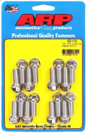400-1104 Arp Automotive Racing Products S/s Header Bolt Kit - 3/8 X .875 Uhl 16