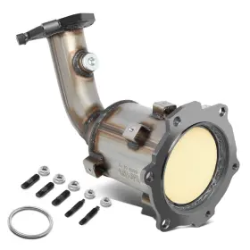 Adoemconv037 Auto Dynasty - Factory Style Front Catalytic Converter Exhaust Metallic
