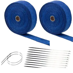 Vr1197 Autopartsstar 2 Roll X Inch 50ft Blue Exhaust Header Pipe Heat Wrap Trap Fiberglass 20 Ties
