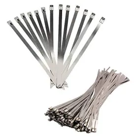 A00000196 Besttong 100pcs 14 Inches Stainless Steel Zip Ties Exhaust Wrap 14-inch 100 Pcs