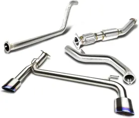 Ctbk-dnsrt4-d-bt-27 Bezt For 03-05 Dodge Neon Srt-4 2.4t Catback Exhaust Kit Oval Muffler Dual Burnt Tips
