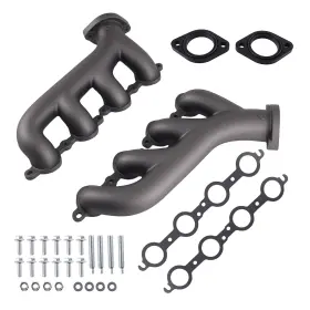 0n48bj Bfo Ls Swap Cast Iron Manifold Headers For Chevrolet Chevy Ls1 Ls2 Ls3 4.8 5.3 6.0