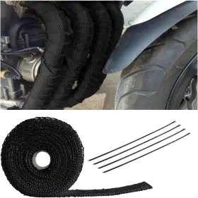 Blau Grun 750110187879 Auto Exhaust Wrap For Motorcycle 16ft Titanium Fiberglass Hose Heat Shield