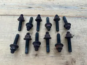 07129908191 Bmw 98-03 E39 530i 525i Header Stud Bolt Nut Set 12pc Oem