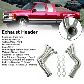 C265-a037 Bruce&shark Ls Swap Tube Headers 1-3/4 Inch Fit Chevy Pontiac Buick Ls1 Ls2 Ls3 Ls6 Ls7