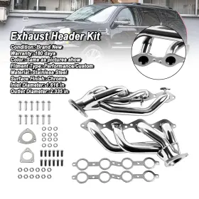 C265-a074 Bruce & Shark Header Manifold Exhaust Fit Chevy Silverado 1500hd 2001-2003 Gmc Sierra 1500