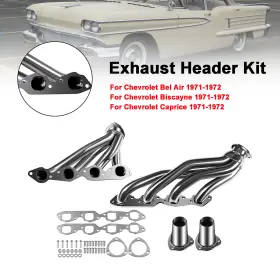 C265-a075 Bruce&shark Exhaust Manifold Shorty Header Fit Chevy Bel Air 1971-1972 Fits Biscayne 6.6l