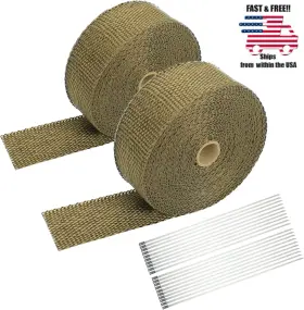 Bstflex 768634812900 2 Roll Inch 50 Feet Exhaust Heat Wrap For Motorcycle Titanium Shield Tape Us