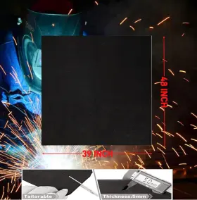Bstflex 768634814164 48 Inch X 39 X1/8ftft 6mm Thickness Carbon Fiber Welding Blanket Work Area From Sparks