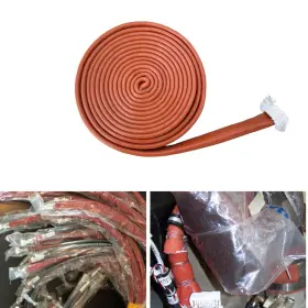 Bstflex 768634821513 Fire Sleeve 1.57 Inch 40mm Id X 3ft Wire Heat Shield Silicone Coated Fiberglass Hea