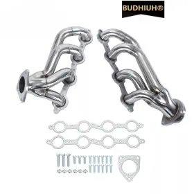Eh28985-2-os Budhiuh Shorty Exhaust Headers For 02-16 Chevy Silverado 1500 2500hd 3500hd 4.8 5.3 6.0l