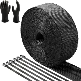 Fgw-005 Cardi 2 Inch X 50ft Black Exhaust Heat Wrap For Motorcycle