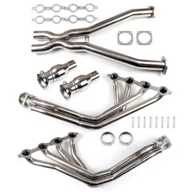13883349 Carpartsaleclub 3 Inch Long Tube Exhaust Headers Manifolds And X Pipe For Chevy Corvette 5.7l V8