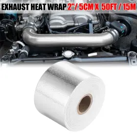 Carpopart 782685090643 2 Inch X 50ft Heat Shield Tape Self Adhesive Reflective Wrap Silver Tone