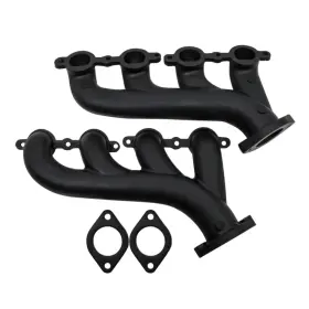 Hz-9988-cer-pbk Cfr Performance Cast Iron Exhaust Manifolds 02-12 For Chevy Ls Based - Ceramic Black