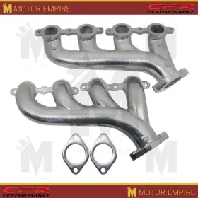 Hz-9988-cer-sil Cfr Performance Cast Iron Exhaust Manifolds Fits 02-12 Chevy Ls Based Ceramic Silver