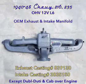 3835150 Chevrolet 839130/3835150 1940-48 Chevy 216/235 Exhaust Manifold With Intake Oem C# Exh 839130 Int