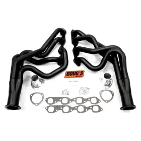 D320-b Dougs Headers - 4-tube Steel Hi-temp Black Coated Long Tube Exhaust