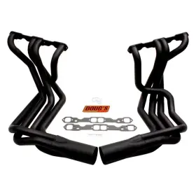 D380-b Dougs Headers - 4-tube Steel Hi-temp Black Coated Long Tube Exhaust