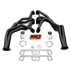 D453-b Dougs Headers - 4-tube Steel Hi-temp Black Coated Long Tube Exhaust