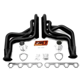 D623-b Dougs Headers - 4-tube Steel Hi-temp Black Coated Long Tube Exhaust