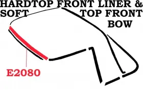 E2080 Ec Products 1963 - 1967 Corvette Weatherstrip Soft Top Header / Hard Inner