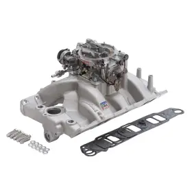 Edl-2056 Edelbrock 2056 Single-quad Manifold And Carb Kit For 1965-79 Pontiac 389-455
