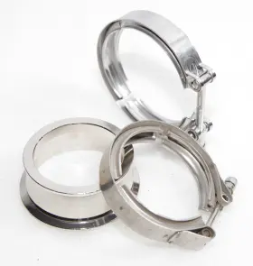250ms-3b2256 Emusa 2.5id Fit2.5 Inch Id To3.5 Mold Seamless V-band Flange 1.5 Height Polished Adapter Clamp