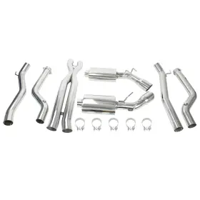 Er46508 Exciting-racing Dual 4 Inch Tip Exhaust Muffler System For 10-15 Chevy Camaro Ss/zl1 6.2l V8