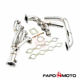 Fe640130-411 Fapo Single Turbo Headers For Lsx Ls2 T4 Top Mount Swap Crossover With 44mm Wg