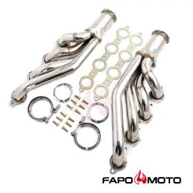 Fe687430-411 Fapo Turbo Headers For Chevy Gm Small Block Lsx Ls1 Ls6 1-3/4 Inch 304ss Up&forward