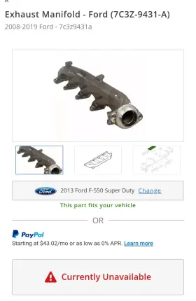 7c3z9431a-7c3z-9430-e Ford 2013 F550/450/350/250 Oem Manifolds