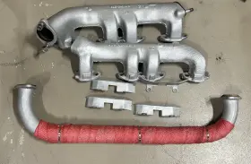 Edb9430a Ford 1955 56 57 292 312 Y Block Dual Exhaust Manifolds And Cross Over Pipe