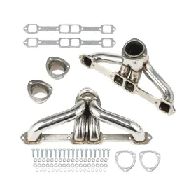 Gh316-1091blk Gearzaar Super Short Small Block Chevy Chrome Coated Exhaust Headers Impala Nova Ky