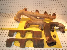 Genuine Mercedes 117 142 00 01 72 73 Early R107 W116 4.5l V8 L And R Exhaust 2 Manifolds Shields Typ 1