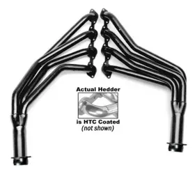 396-502 Hedman Hedders 68256 1.75 Inch Silver Long-tube Headers For 55-57 Chevy Tri-5