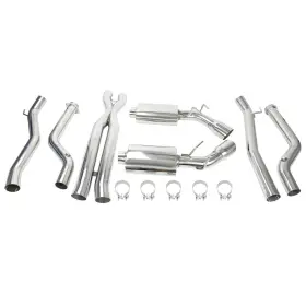 Tt4124 Helloautoparts Dual 4 Inch Tip Exhaust Muffler System For 10-15 Chevy Camaro Ss/zl1 6.2l V8
