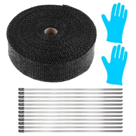 T2134 Imountek 2 Roll X Inch 50ft Black Exhaust Heat Wrap For Motorcycle Fiberglass