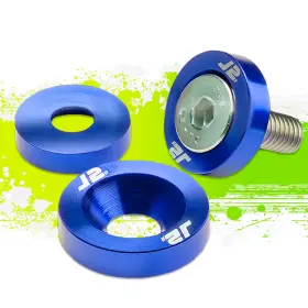 Tsk-j2a9008bl J2 Engineering Anodized Aluminum Front/rear Fender/engine/bumper/bracket Washer Kit Set Blue