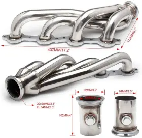 15ls0202 Jdmpartshop V Band Turbo Exhaust Headers For Camaro Firebird Nova Lsx V8 5.7l 6.0l 70-79